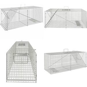 vidaXL Dierenval 64,5x25x26,5 cm gegalvaniseerd ijzer - Muizenval - Muizenvallen - Val - Diervriendelijke Muizenval