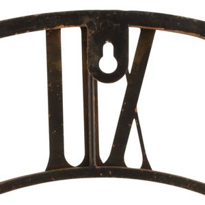 J-Line Romeinse Cijfers Wielen klok - metaal - roest - Ø 60 cm - woonaccessoires
