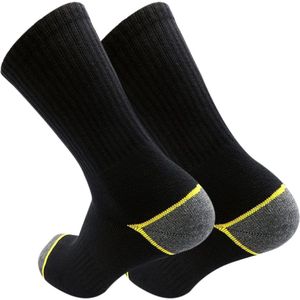 SogZz FX Pro werksokken | Versteviging onder voet | Geen knellende boord | Kleur: Zwart | Maat: 47-50 | 2 paar