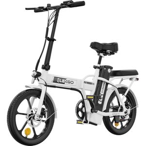 ELEKGO EG5 - Elektrische Fiets - E-Bike Opvouwbaar - 16 Inch -Met schokabsorptie - Wit