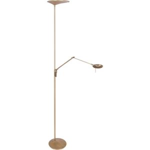 Bronzen vloerlamp led met dimfunctie Zodiac | 2 lichts | brons / bruin | kunststof / metaal | 185 cm hoog | Ø 25 cm voet | vloerlamp / staande lamp | modern design