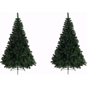 2x stuks kunst kerstbomen/kunstbomen groen 120 cm - Kunstbomen
