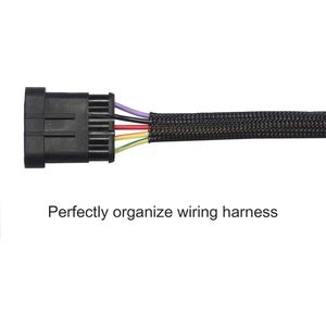 PET uitbreidbare gevlochten kabelslang kabelkous kabelbescherming kabelmantel -kabel sleeve 38mm-7.5m zwart