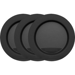 Juypal Bordenset - 12x - Zwart - Kunststof - D26 cm - Herbruikbaar - BPA-vrij