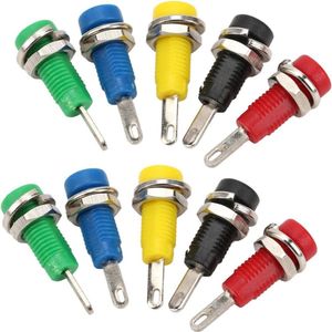 10 STKS 2mm Panel Socket - 5 Kleuren Mini Banaan Socket Binding Post - Banaan Vrouwelijke Jack Socket Panel/Chassis Mount - Omvormers Schepen - Veerplaat