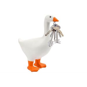 WNHB® Magnetische Sleutelhouder Gans Decoratie - Sleutelhanger Houder in Kawaii Stijl voor Woonkamer of Slaapkamer - Oranje