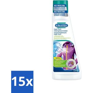 Dr. Beckmann - High Tech Impregneermiddel - Sport- & Outdoorkleding - Witte en Gekleurde Was - 2.5 KG - Bulkverpakking - 15 stuks