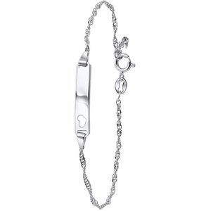 Lucardi Meisjes Armbandje met hanger met plating - Staaf - Cadeau - Echt Zilver - Zilverkleurig