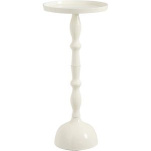 Mica Decorations Duco Bijzettafel - H54 x Ø25 cm - Gerecycled Aluminium - Off-white