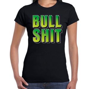 Bullshit cadeau t-shirt zwart dames - Fun tekst /  Verjaardag cadeau / kado t-shirt XS