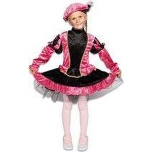 Pieten pak - jurkje met petticoat roze (mt 140) - Welkom Sinterklaas - Pietenpak kinderen - intocht sinterklaas