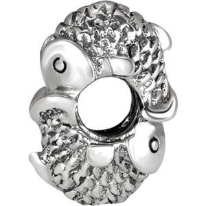 Quiges - 925 - Zilveren - Bedels -Sterling zilver - Beads - Vis Kraal Charm - Geschikt – voor - alle bekende merken - Armband Z055