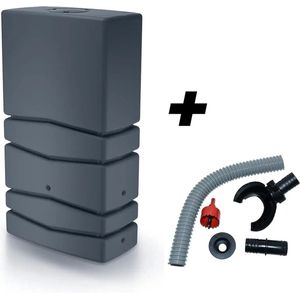 Aqua tower regenton 350l antraciet met complete aansluitset