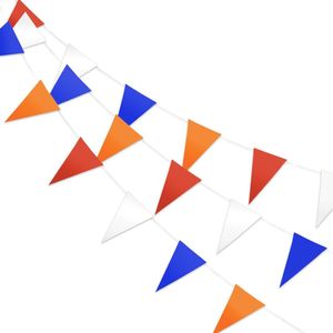 LUQ – Luxe Nederlandse Slingers – Vlaggenlijn 10 Meter - Verjaardag Slinger Versiering Feestversiering Vlaggen Decoratie