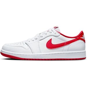 Nike Air Jordan 1 Low OG - Maat 45.5 - Wit / Rood - Sneakers Heren - Doos Zonder Deksel