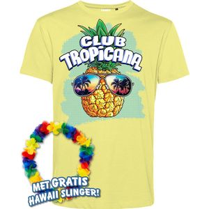 T-shirt Pineapple Head | Toppers in Concert 2024 | Club Tropicana | Hawaii Shirt | Ibiza Kleding | Lichtgeel | maat M