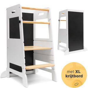 Eduvate Leertoren Leertoren Opvouwbaar - Learning Tower - Leertoren Keukenhulp - Montessori Leertoren - Kindertrap