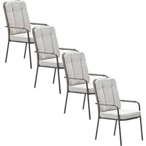 GARDEN IMPRESSIONS Aleria - Tuinstoelen - Taupe - Aluminium - 4 Stuks