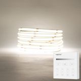 LED Strip COB - 5 Meter - Complete Set - 6000k - Koud Wit - 24V - 480LED/m - Met Draadloze Mi-Light(MiBoxer) Touch Wandbediening(Wit)