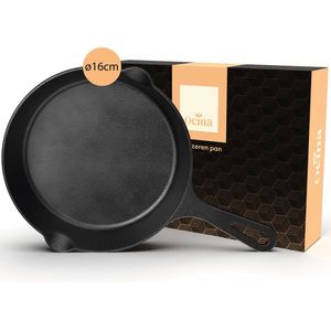 Ocina Gietijzeren pan voor BBQ en Inductie – 16 cm – Skillet – Koekenpan – Hapjespan