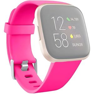 Smartwatch band geschikt voor Fitbit Versa Lite / Versa / Versa 2 - horloge bandje - Fluor rose - Small