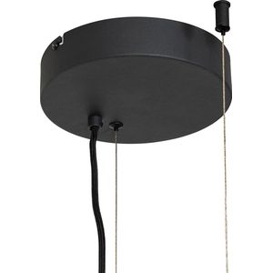 QAZQA cage - Industriele Dimbare LED Hanglamp eettafel met Dimmer voor boven de eettafel | in eetkamer - 1 lichts - L 102 cm - Zwart - Industrieel - Woonkamer