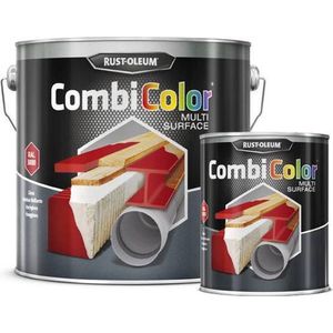 Rust-Oleum CombiColor Multi-Surface Zijdeglans Kleur: Staalgrijs RAL 7001, Inhoud: 2,5 Liter