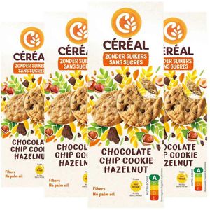 Céréal Chocolate Chip Cookie Hazelnoot - 4 x 130 gr - Voordeelverpakking