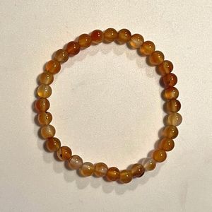 Carneool edelstenen armband 6 mm maat 18 oranje