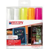 edding 4090 krijtmarkers -  Set van 5 krijtmarkers - Beitelvormige punt van 4-15 mm