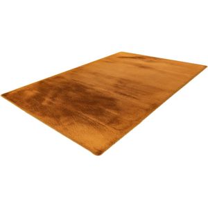 Lalee Heaven - ronde Vloerkleed - Tapijt – Karpet - Hoogpolig - Superzacht - Fluffy - Shiny- Silk look- rabbit- ROND 160x160 cm amber bruin