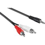 3,5mm Jack - Tulp stereo audio kabel - zwart - 10 meter