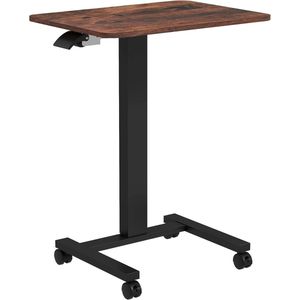 Verstelbare laptoptafel met wielen - Mobiel sta-zit bureau voor woonkamer en slaapkamer