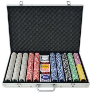 LAHA Pokerset - Poker - Pokersets- Poker Fiches - Poker Set - Pokerset 1000 Fiches - 11,5 Gram Laserchips - Pokerset Volwassenen