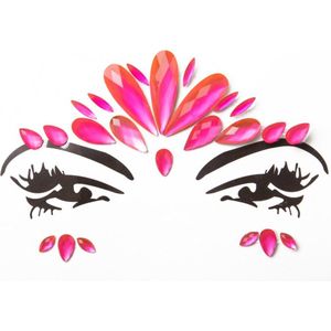 Face & Body Jewels - Gezicht Sticker Neon Glow Roze