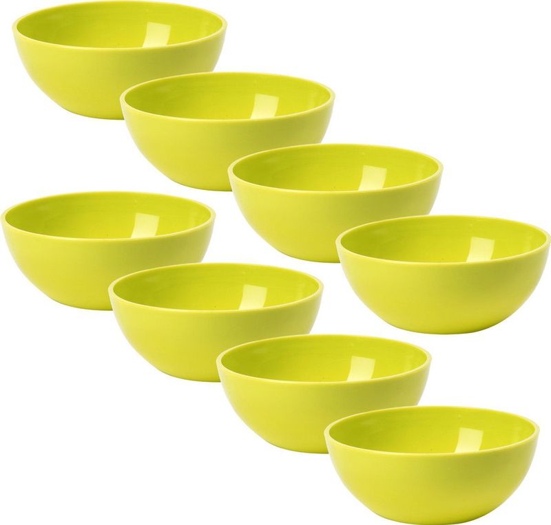 Plasticforte kommetjes/schaaltjes - 8x - dessert/ontbijt - kunststof - D12 x H5 cm - groen