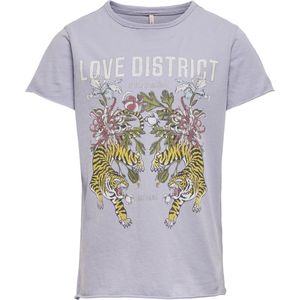 Kids ONLY KONLUCY LIFE S/S FIT TIGER TOP BOX CSJRS Meisjes T-shirt - Maat 146/152