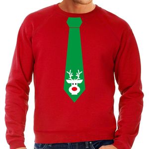 Bellatio Decorations stropdas Kersttrui/kerst sweater rendier - heren M