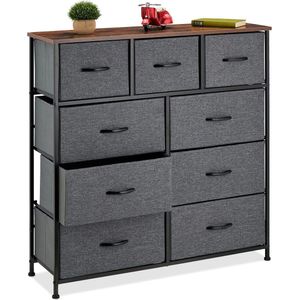 Moderne ladekast met 9 lades en opbergplank - Compact dressoir voor woonkamer, slaapkamer en gang