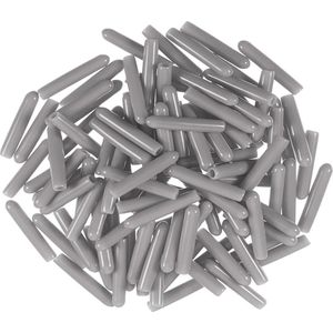 Vaatwasserrek Afdekdoppen - 100 Stuks - 3x25 mm - PVC Beschermhoes - Tandheugeldoppen - Universele Beschermdoppen voor Vaatwassers - Roestbescherming - Grijs
