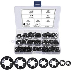 Geassorteerde set binnentand-sluitringen M3 M4 M5 M6 M8 M10 M12 zwart 340 stuks