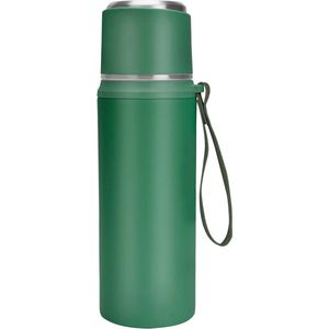 Stainless Steel Insulated Flask Bottle - 800ml/27oz Double Walled - Vacuum Insulated Travel Mug - Cup Lid - Green
