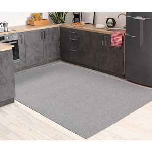 Modern effen tapijt voor de keuken - 80x150 cm - getuft, robuust kortpolig tapijt, zacht & gemakkelijk schoon te maken - Natal by the carpet