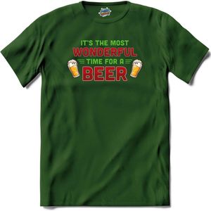 It's the most wonderful time for a beer - foute bier kersttrui - T-Shirt - Dames - Bottle Groen - Maat XXL