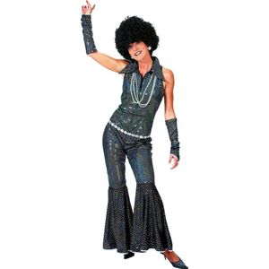 Verkleedpak disco glitter jumpsuit vrouw Boogie Queen 44-46