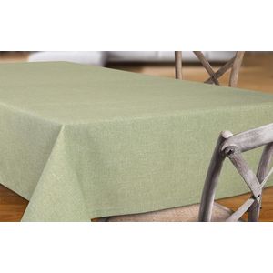 vlekbestendig en strijkvrij tafelkleed - tafelkleed met lotuseffect - tafellinnen in linnenlook - maat en kleur naar keuze, Rechthoekig 130x260 cm, Licht groen