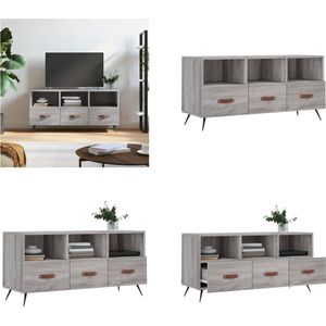 vidaXL Tv-meubel 102x36x50 cm bewerkt hout grijs sonoma eikenkleurig - Tv-meubel - Tv-meubelen - Tv Kast - Opbergkast