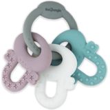 Bo Jungle - Silicone Speelgoed Baby - Bijtring - Bijtsleutels - Tandvlees massage - Bij doorkomende tandjes - Keys Silicone (Grey,White,Blue,Pink)