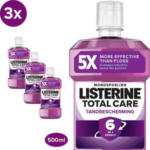 LISTERINE Total Care Tandbescherming - mondspoeling - biedt complete bescherming voor sterke tanden - 3x500 ml