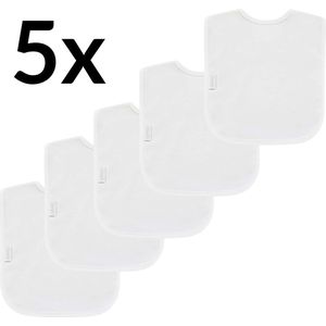 Funnies Interlock Slabben 5-Pack | Wit | Set Van 5 Stuks | Slabbers